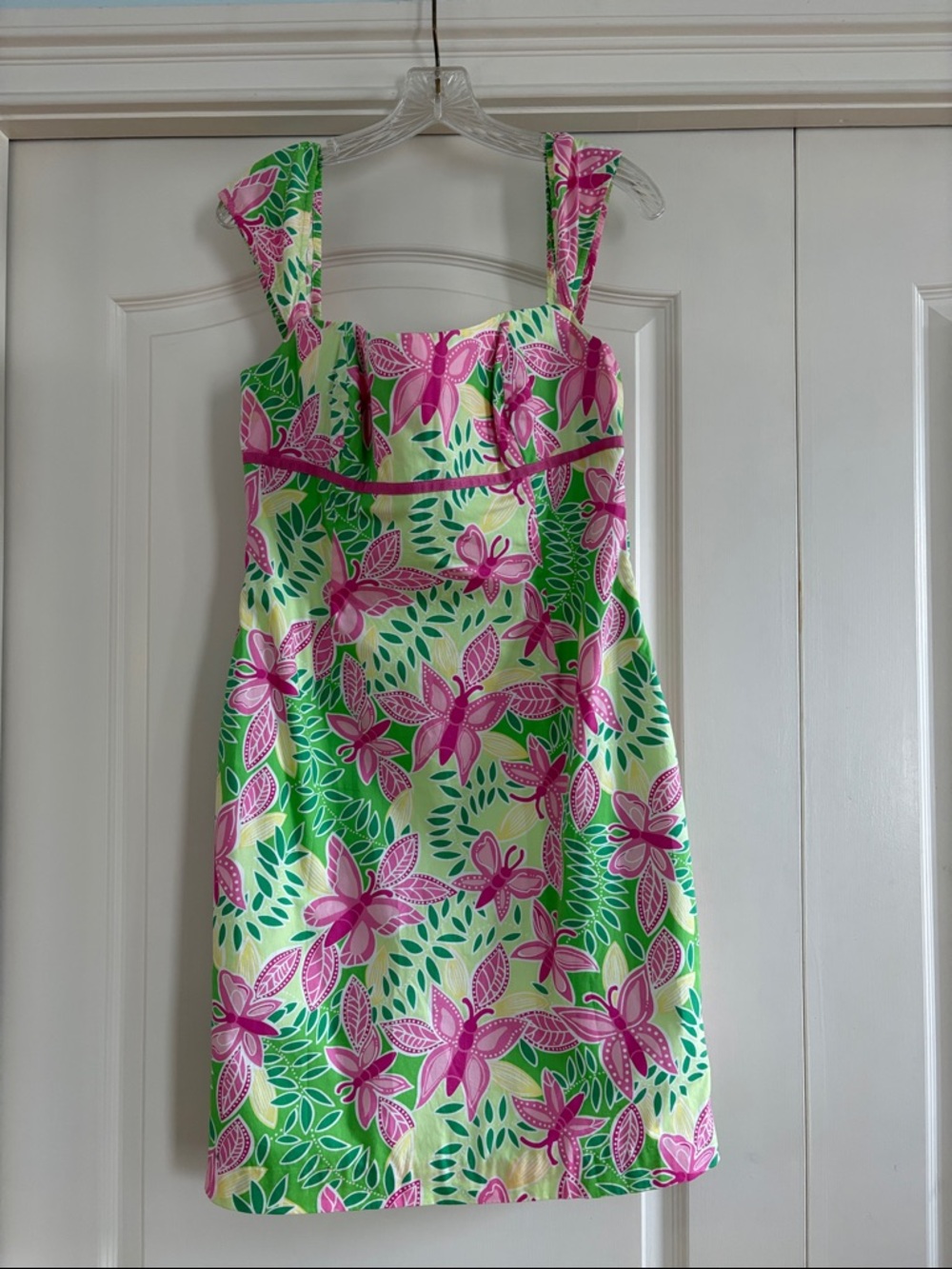 Lilly Pulitzer Natasha Dress Palm Green Summer Fling White Label Size 10